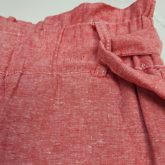 Draper James RSVP Women's Linen Blend Paperbag Short Lined Light Red XS - Picture 13 of 13